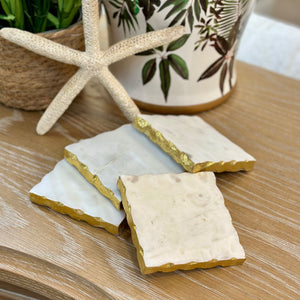 S/4 Gold/Marble Coasters