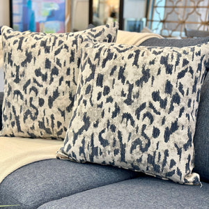 Blue Leopard Pillow