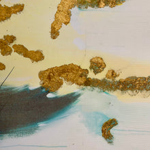 Load image into Gallery viewer, Teal/Gold Canvas Abstract
