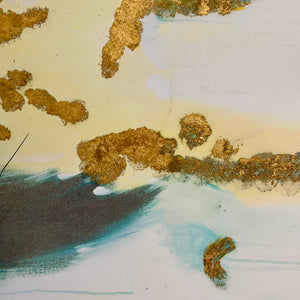 Teal/Gold Canvas Abstract