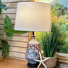Load image into Gallery viewer, Red &amp; Blue Chinoiserie Lamp
