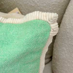 Green/Ivory Square Pillow