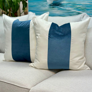 Blue Velvet Panel Pillow