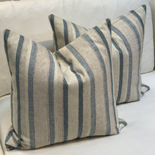 Load image into Gallery viewer, Blue Striped Down Pillow
