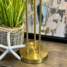 Load image into Gallery viewer, Gold Lamp W/Blue Shade

