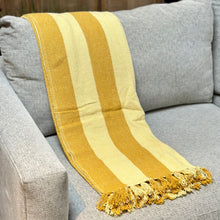 Load image into Gallery viewer, Mustard/Yellow Striped Throw
