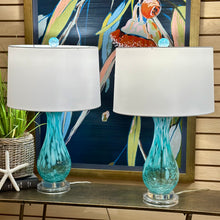 Load image into Gallery viewer, Aqua Blown Glass Lamp
