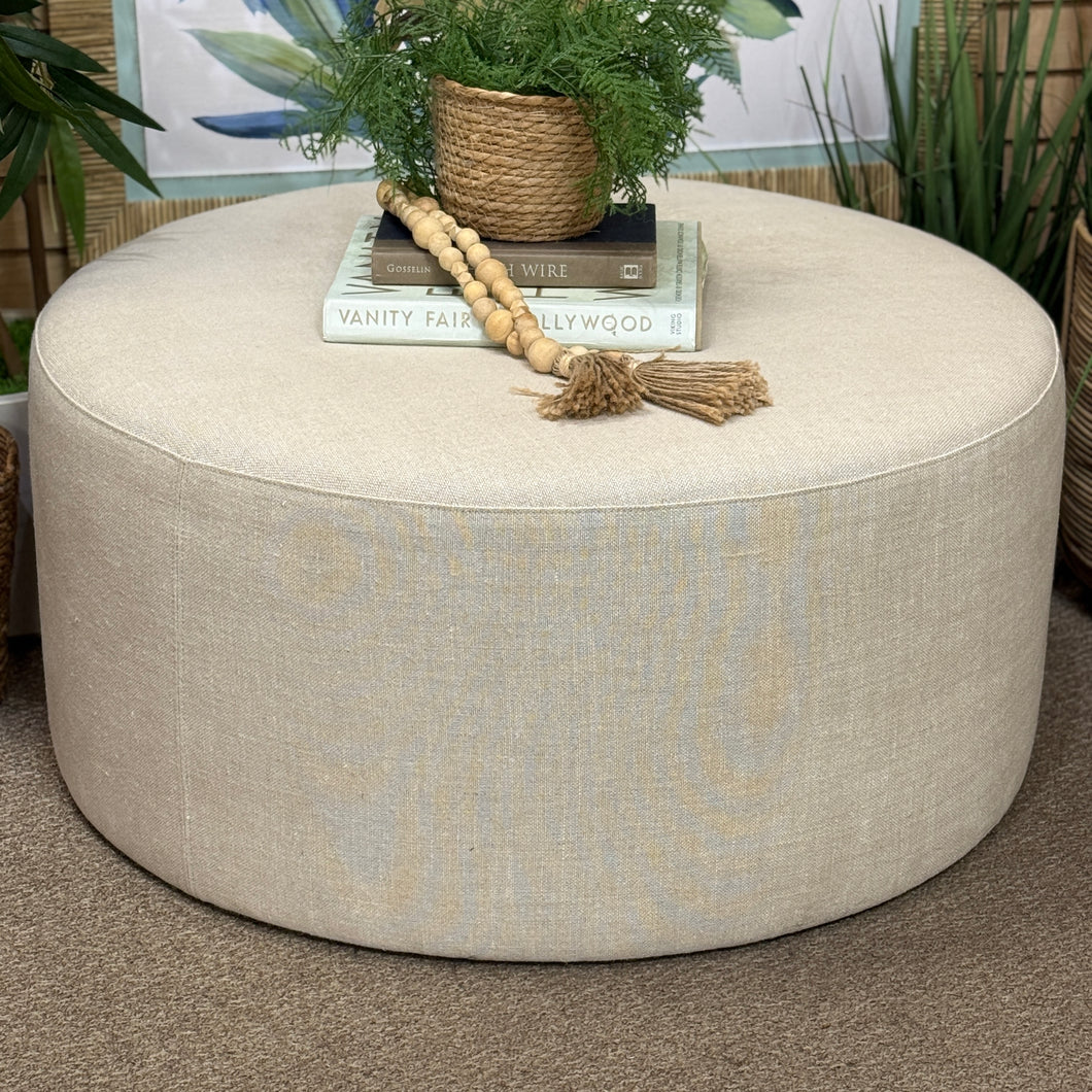 RH 'Cooper' Round Ottoman