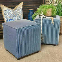 Load image into Gallery viewer, Navy/White Performance Ottoman

