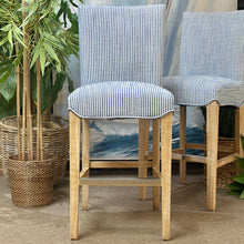 Load image into Gallery viewer, Set/2 Blue/White Striped Counter Stools
