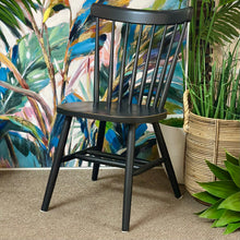 Load image into Gallery viewer, Distressed Black Wood Dining Chair
