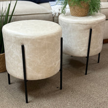 Load image into Gallery viewer, Ivory/Black Ottoman
