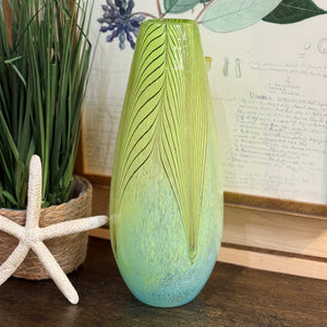 Green/Blue Feather Vase