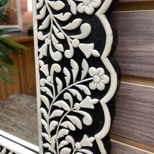 Embossed Bone Flower Mirror