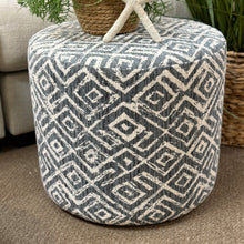 Load image into Gallery viewer, Blue/White Ottoman
