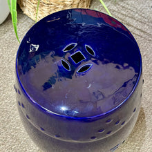 Load image into Gallery viewer, Navy Ceramic Garden Stool
