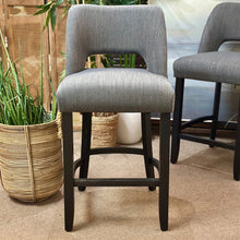 Load image into Gallery viewer, Grey Upholstered Counter Stool
