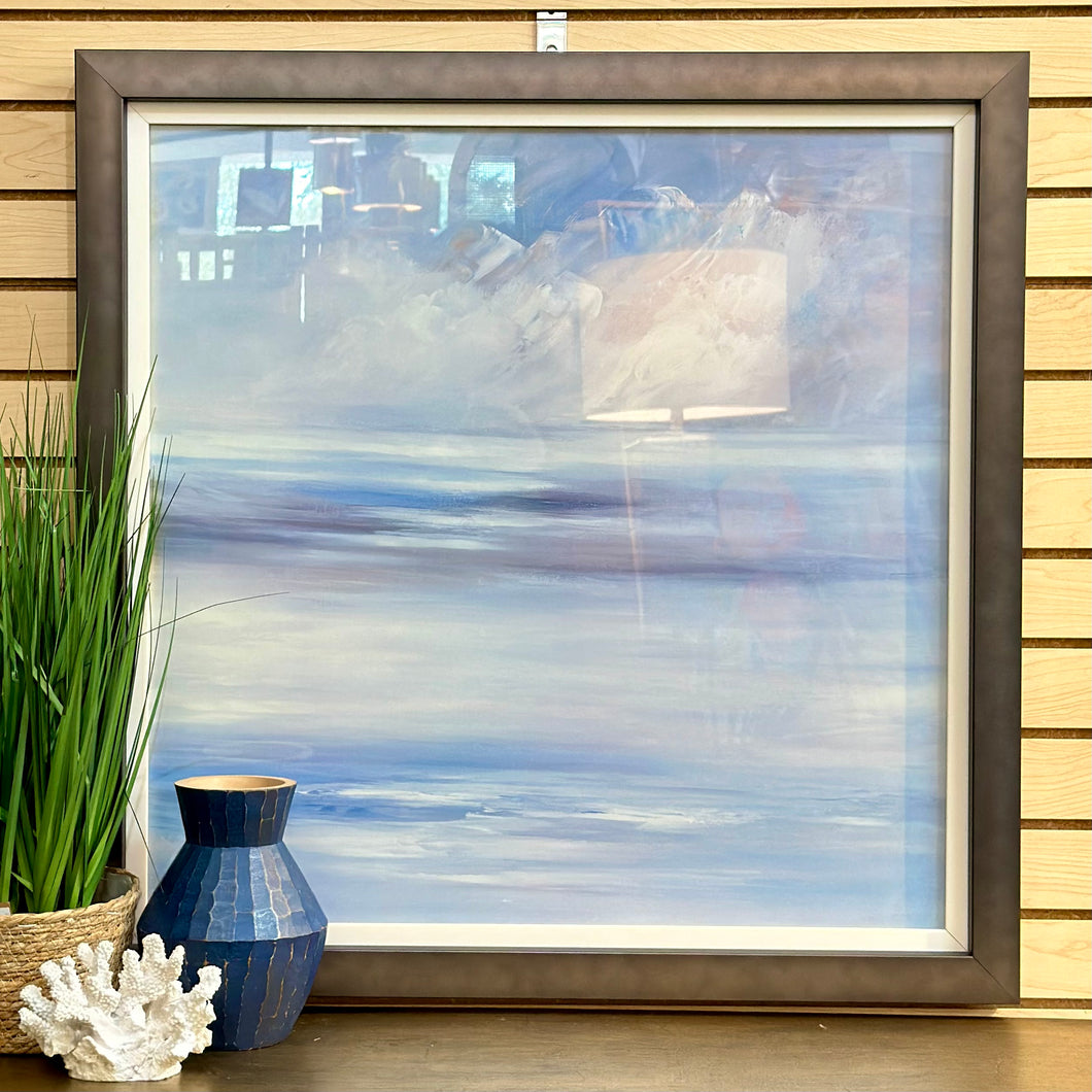 Glass Framed Blue Abstract