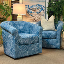 Load image into Gallery viewer, Denim Seashell Swivel Chair
