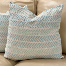 Load image into Gallery viewer, Spa Blue Arrows Down Pillow

