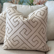 Load image into Gallery viewer, Taupe Geometric Down Pillow
