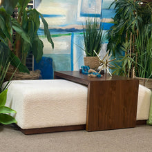 Load image into Gallery viewer, White Sherpa Ottoman W/Table

