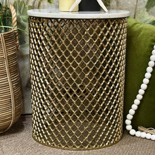 Load image into Gallery viewer, Gold/Marble Side Table
