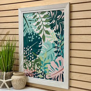 Green/Pink Tropical Leaves II