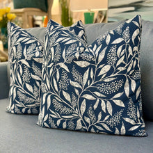 Load image into Gallery viewer, Sunbrella Jacquard Indigo Pillow
