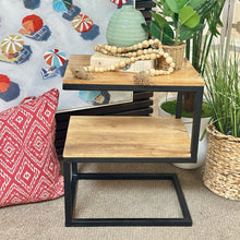 Load image into Gallery viewer, Wood/Metal Side Table
