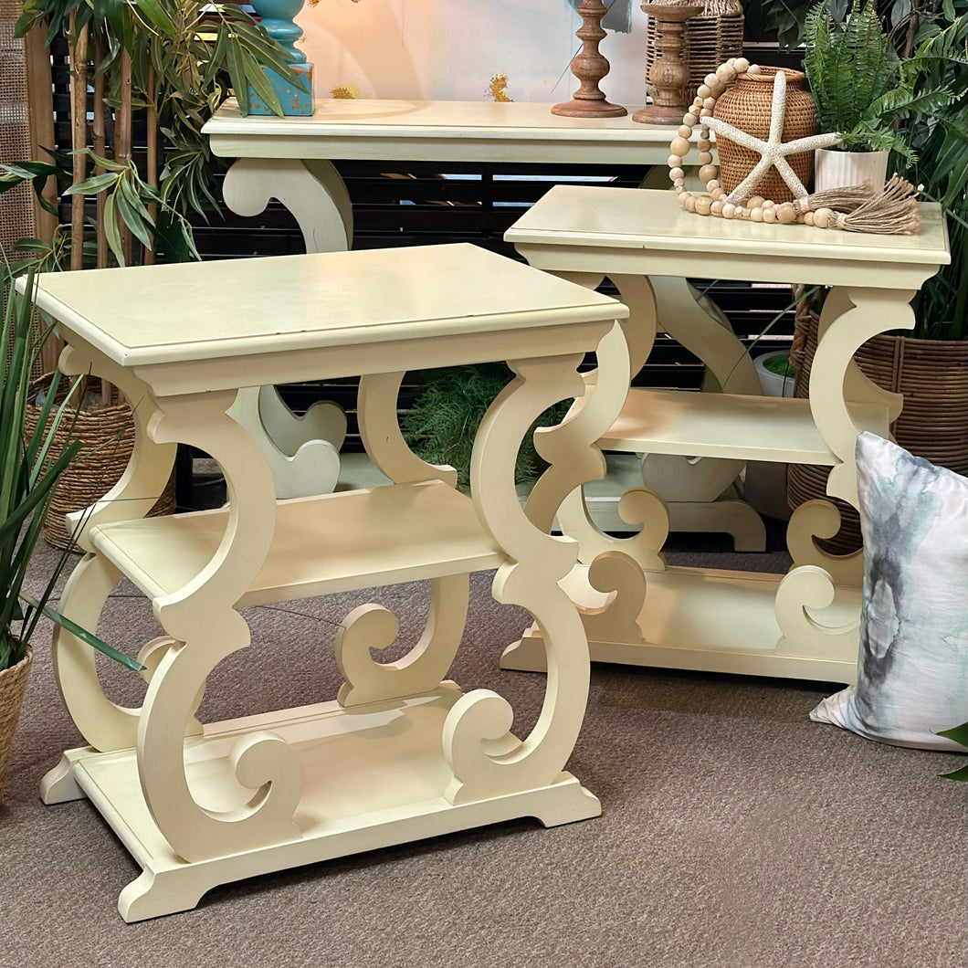 Cream Scroll Side Table