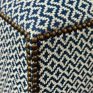 Custom Blue/White Ottoman