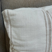 Load image into Gallery viewer, White Pillow Beige Stripes

