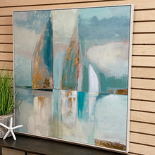 Load image into Gallery viewer, Aqua Sailboats Abstract
