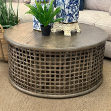 Load image into Gallery viewer, Grey Teak &amp; Rattan Coffee Table
