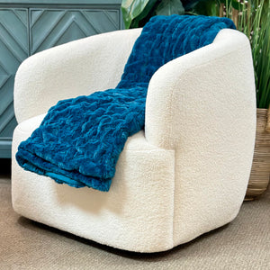 White Sherpa Swivel Chair