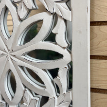 Load image into Gallery viewer, White Mirrored Carved Wood
