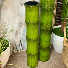 Load image into Gallery viewer, Sm Green Bamboo Vase
