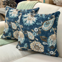 Load image into Gallery viewer, Blue Floral Pillow
