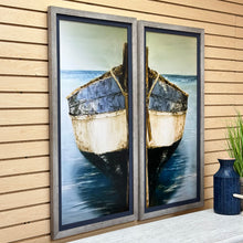 Load image into Gallery viewer, &#39;Striped Boat&#39; Fine Art Giclee Diptych
