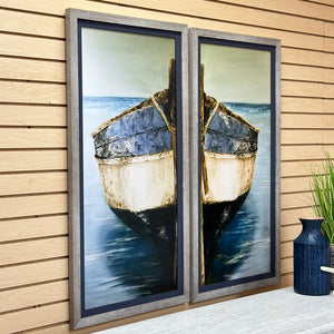 'Striped Boat' Fine Art Giclee Diptych