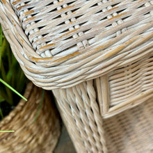 Load image into Gallery viewer, Ivory Wicker Shell Nightstand
