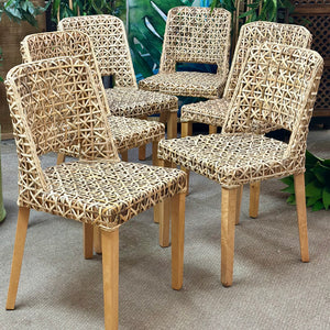 Wood & Rattan Dining Chair
