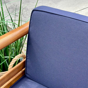 4PC Navy/Acacia Wood Outdoor Set