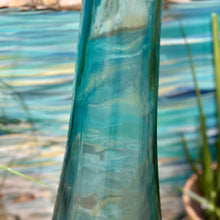 Load image into Gallery viewer, Tall Blue Glass Vase
