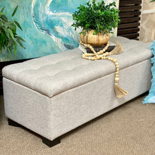 Load image into Gallery viewer, Light Beige Storage Ottoman
