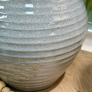 Grey Ceramic Crackle Pot