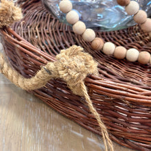 Load image into Gallery viewer, Round Brown Wicker Tray
