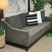 Load image into Gallery viewer, Dk Grey Tufted Sofa
