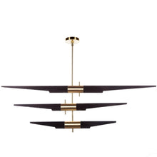 Load image into Gallery viewer, 3-Tier Black/Gold Chandelier
